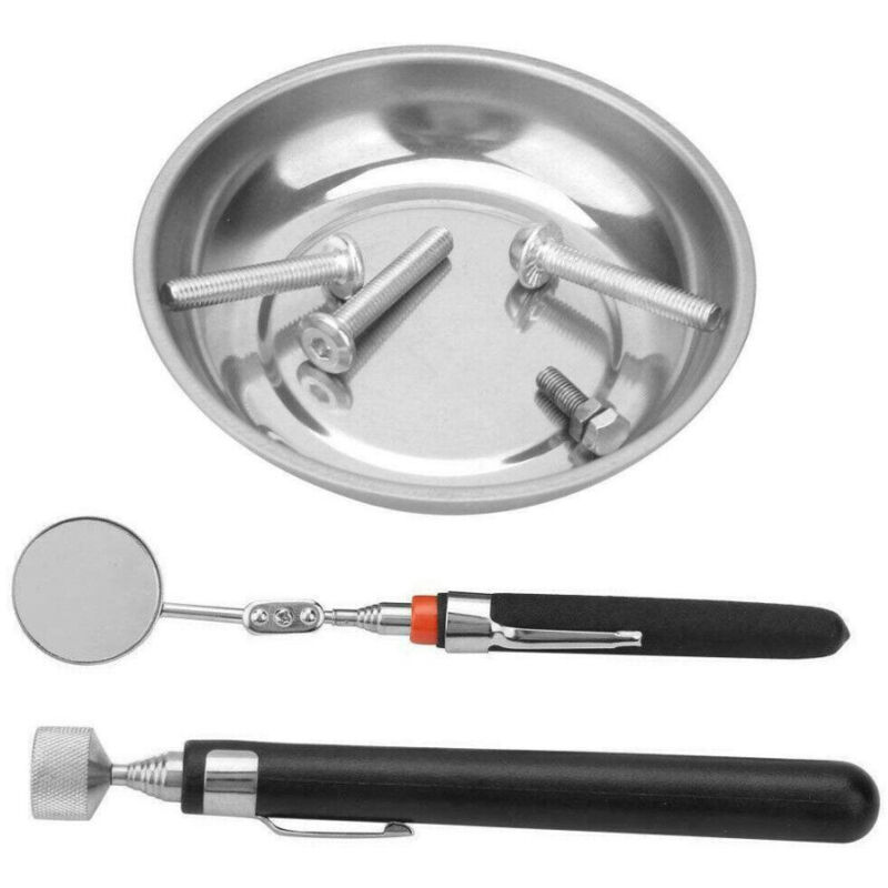 immagine 0 del prodotto trade shop traesio vassoio vaschetta piatto magnetico con calamita e specchietto telescopico 3pz 