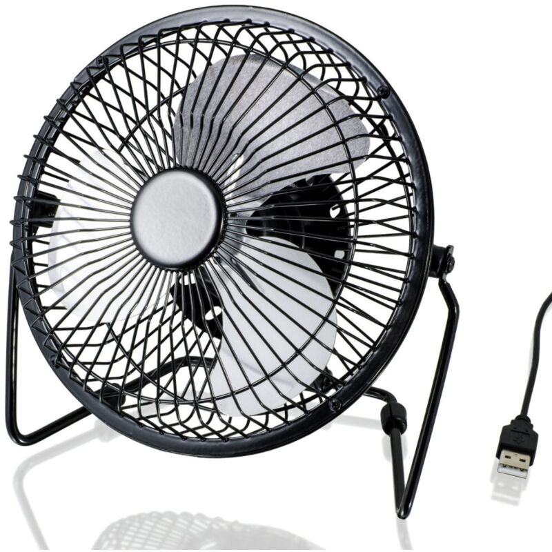 foto del prodotto trade shop traesio ventilatore a pale usb in metallo silenzioso potente da tavolo scrivania per pc 
