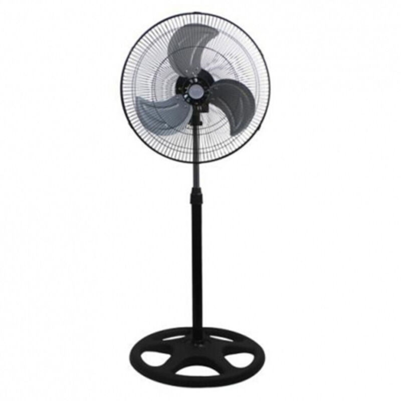 foto del prodotto trade shop traesio - ventilatore a piantana 3 pale in alluminio oscillante diametro 45 cm base tonda -