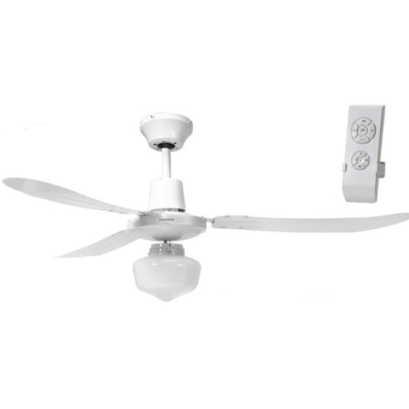 foto del prodotto trade shop traesio ventilatore da soffitto reversibile con lampadario telecomando integrato 70 watt 