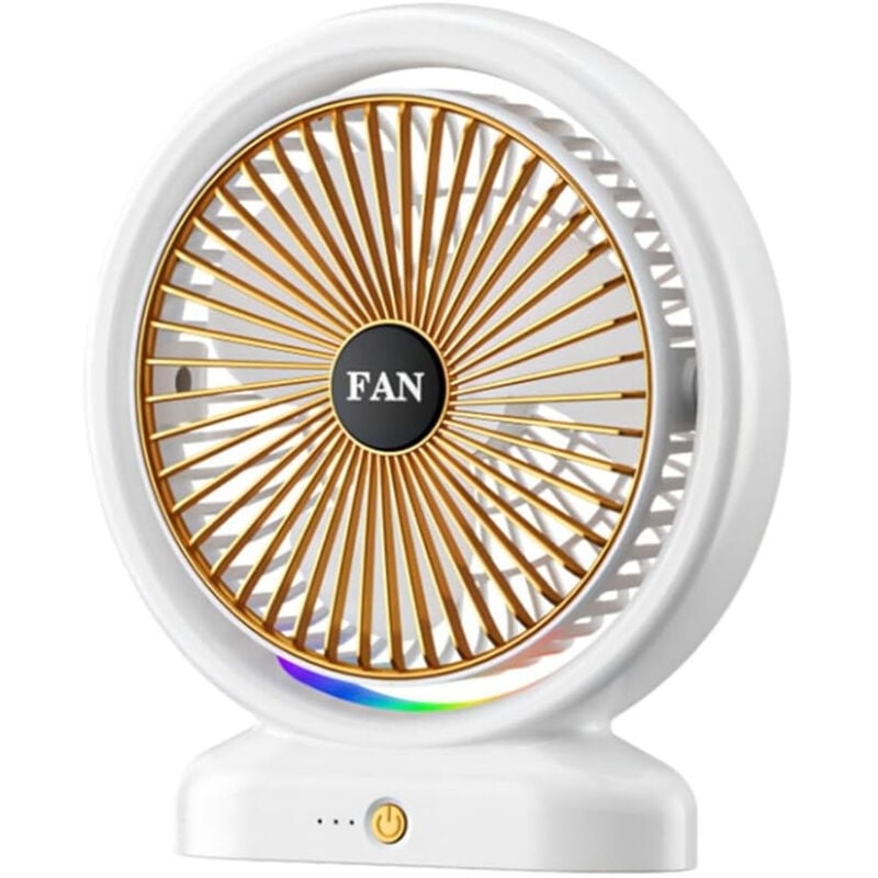 foto del prodotto trade shop traesio ventilatore da tavolo usb ricaricabile con circolatore d aria a luce colorata 3 velocit 