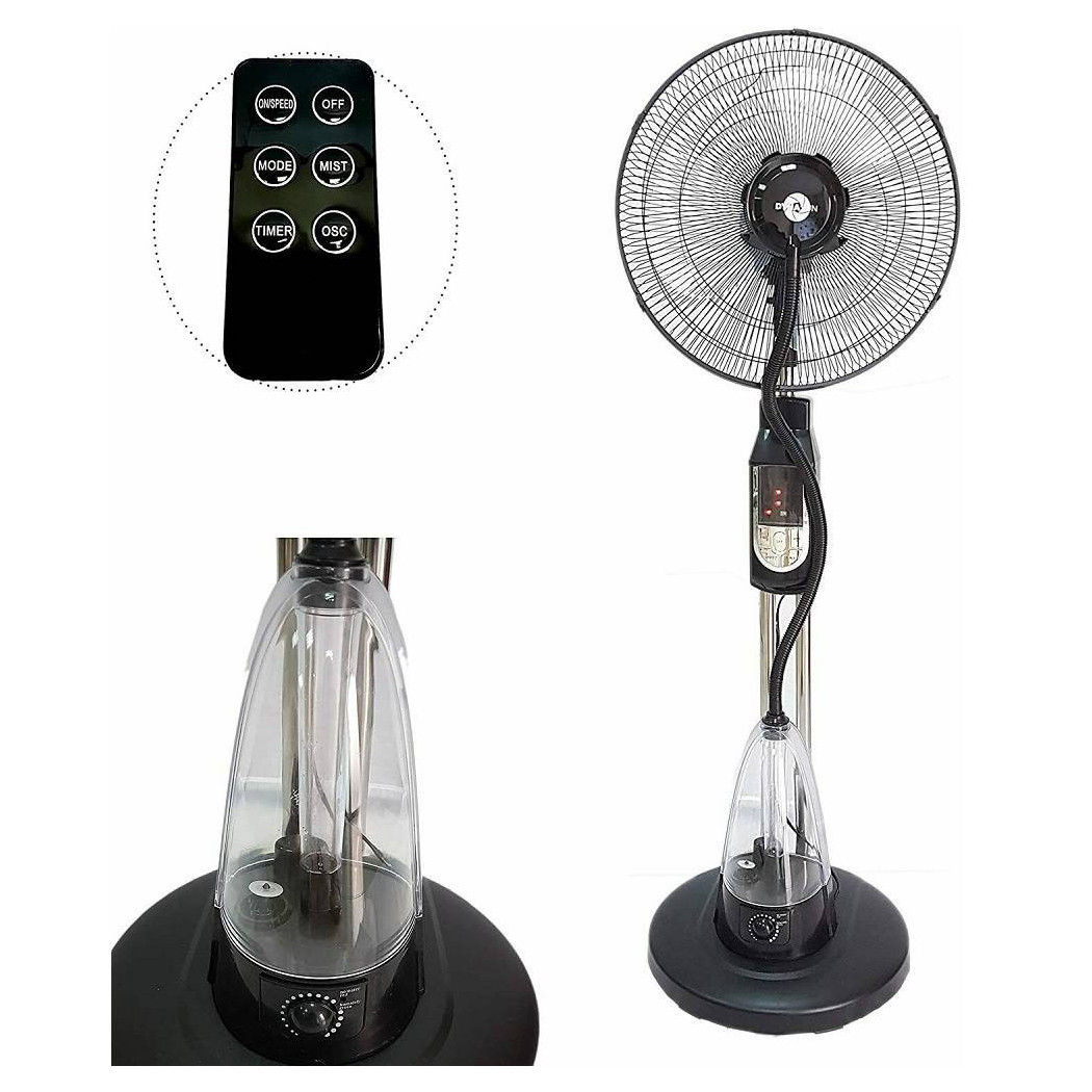 foto del prodotto trade shop traesio ventilatore nebulizzatore ad acqua oscillante piantana elegance lcd led 70w 