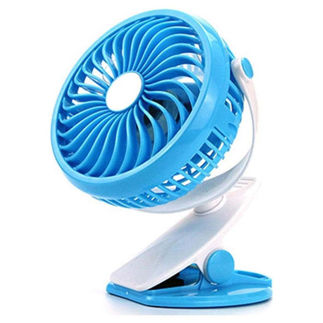 foto del prodotto trade shop traesio ventilatore orientabile a 4 pale stand con pinza a clip rotazione a 360 gradi 