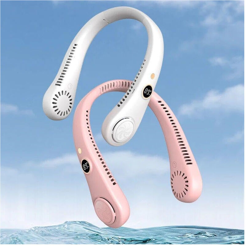 foto del prodotto trade shop traesio ventilatore portatile da collo ricaricabile usb 9000mah 5 velocit indicatore batteria 