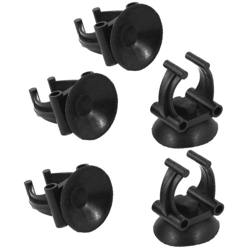 foto del prodotto trade shop traesio - ventosa nero 8 pezzi clip 3cm tubo 6433 acquario ventose portafiltri pompa -