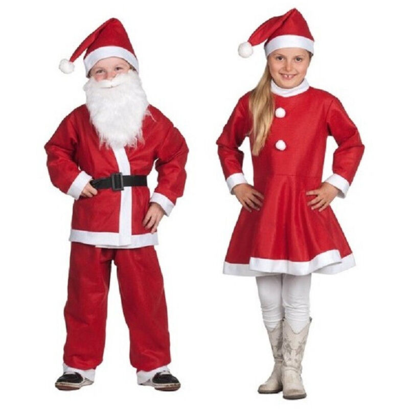 foto del prodotto trade shop traesio - vestito vestitino per bambini babbo natale bambini e bambine da 6 a 9 anni rosso -