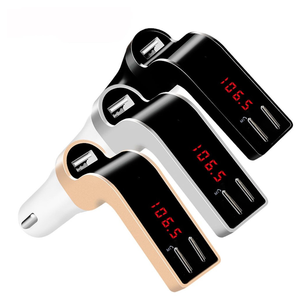 foto del prodotto trade shop traesio vivavoce mod.590 trasmettitore bluetooth mp3 usb sd fm auto telecomando display 