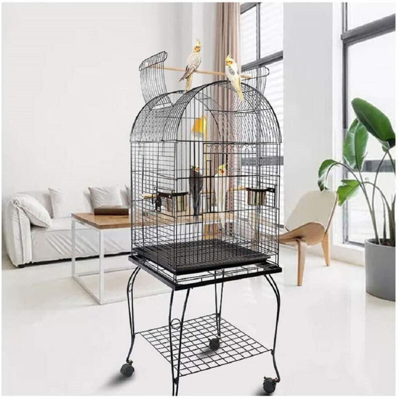 foto del prodotto trade shop traesio - voliera gabbia per uccelli pappagallini canarini media parte superiore aperta -