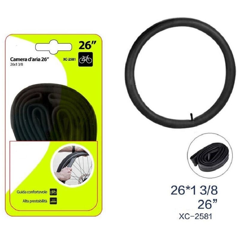 foto del prodotto trade shop traesio wisdom camera d aria 26 per pneumatici ruote bici bicicletta bike 26x1 3 8 xc 2581 