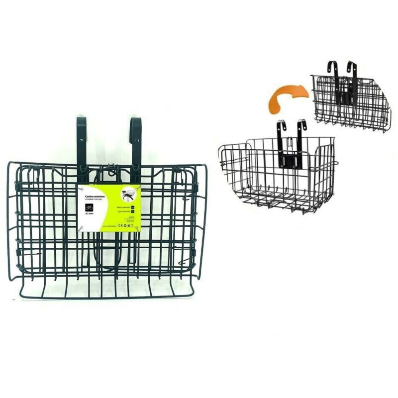 foto del prodotto trade shop traesio wisdom cestino portapacchi anteriore richiudibile alluminio per bici bicicletta xc 2640 