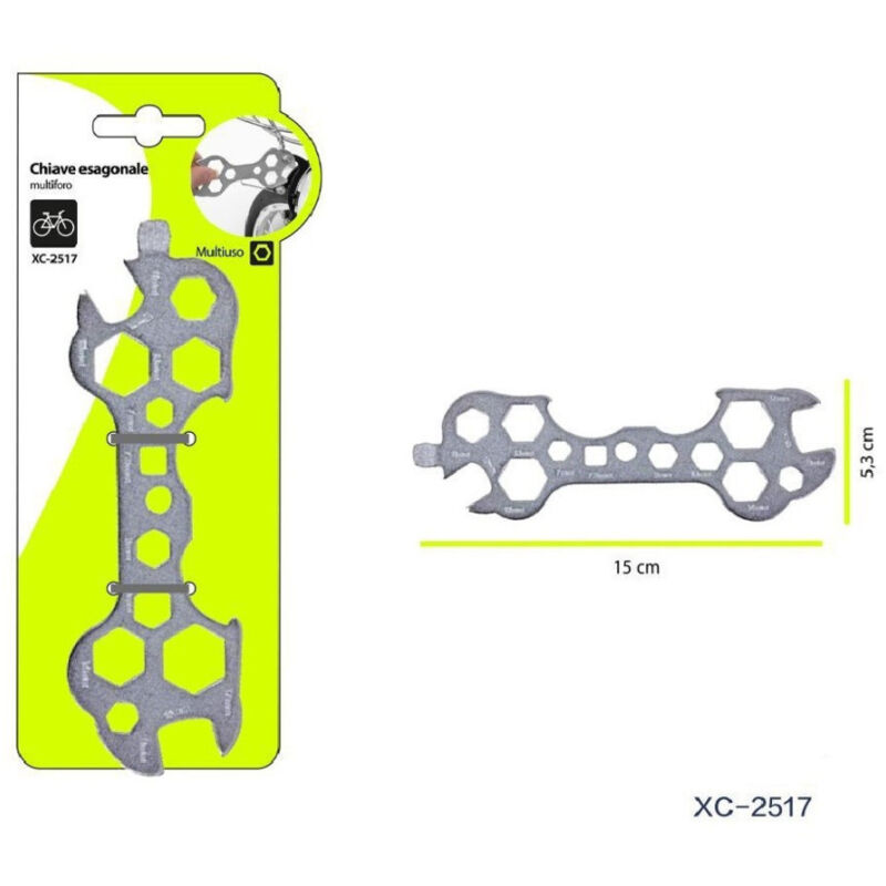 foto del prodotto trade shop traesio wisdom chiave esagonale piatta multiforo utensili di riparazione multiuso bici xc 2517 