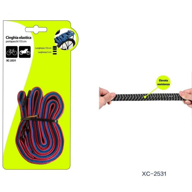 foto del prodotto trade shop traesio wisdom cinghia elastica portapacchi cavo 155 cm per bicicletta moto resistente xc 2531 