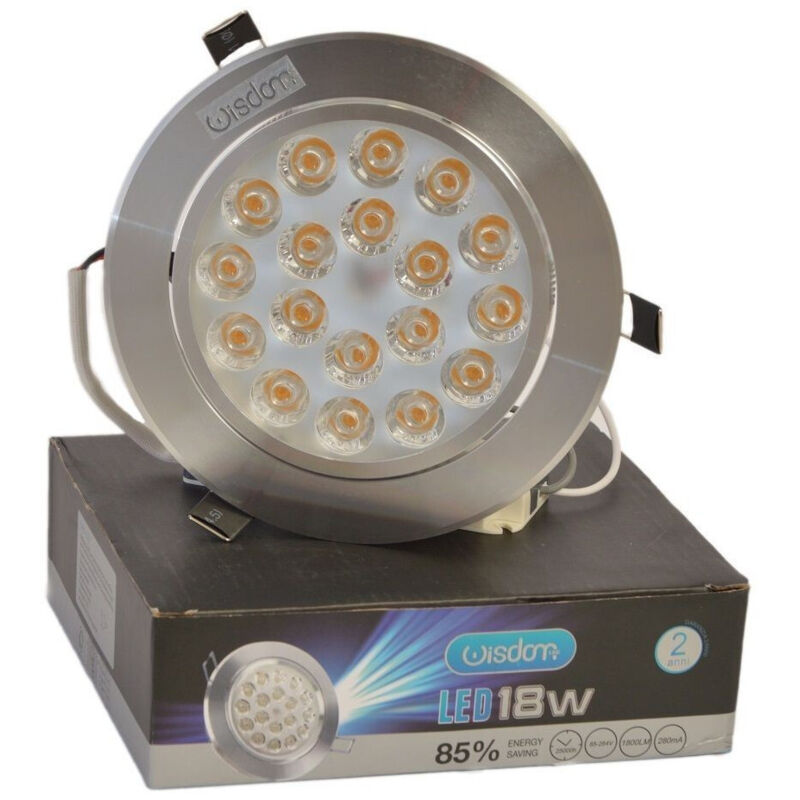 foto del prodotto trade shop traesio wisdom faretto a led orientabile con molle per incasso da 18w luce bianco caldo freddo bianco caldo 