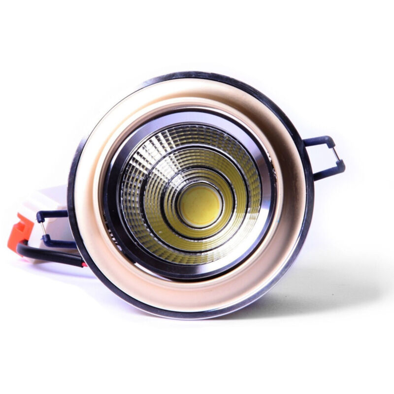 foto del prodotto trade shop traesio wisdom faretto cob led incasso orientabile wisdom 5w 10w colore oro satinato o bianco oro bianco freddo 10 watt