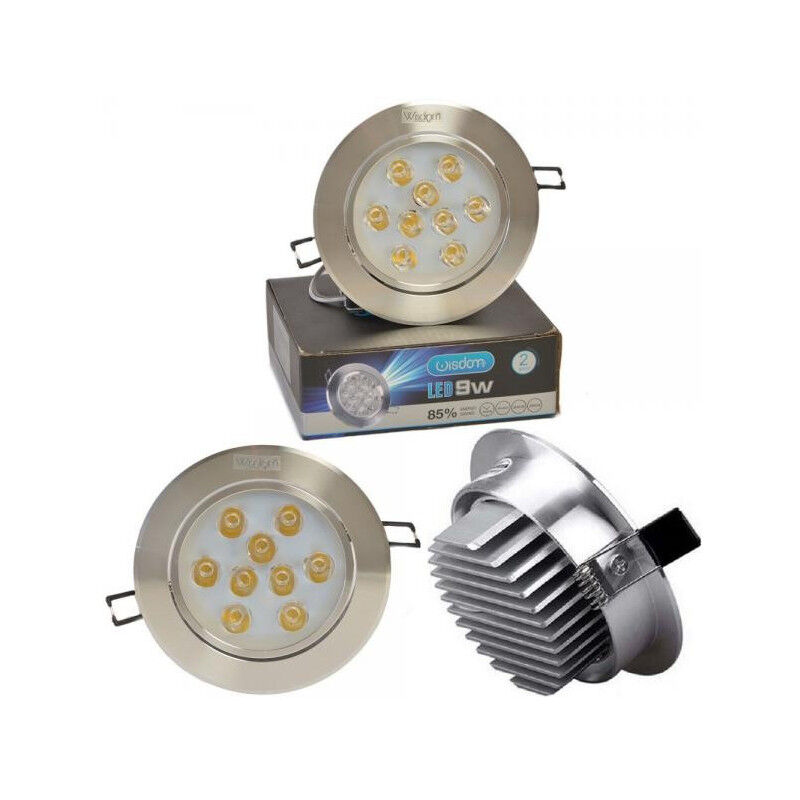 foto del prodotto trade shop traesio wisdom faretto faro a led da 1w fino a 24w a incasso con molla luce calda fredda wisdom bianco caldo 12 watt