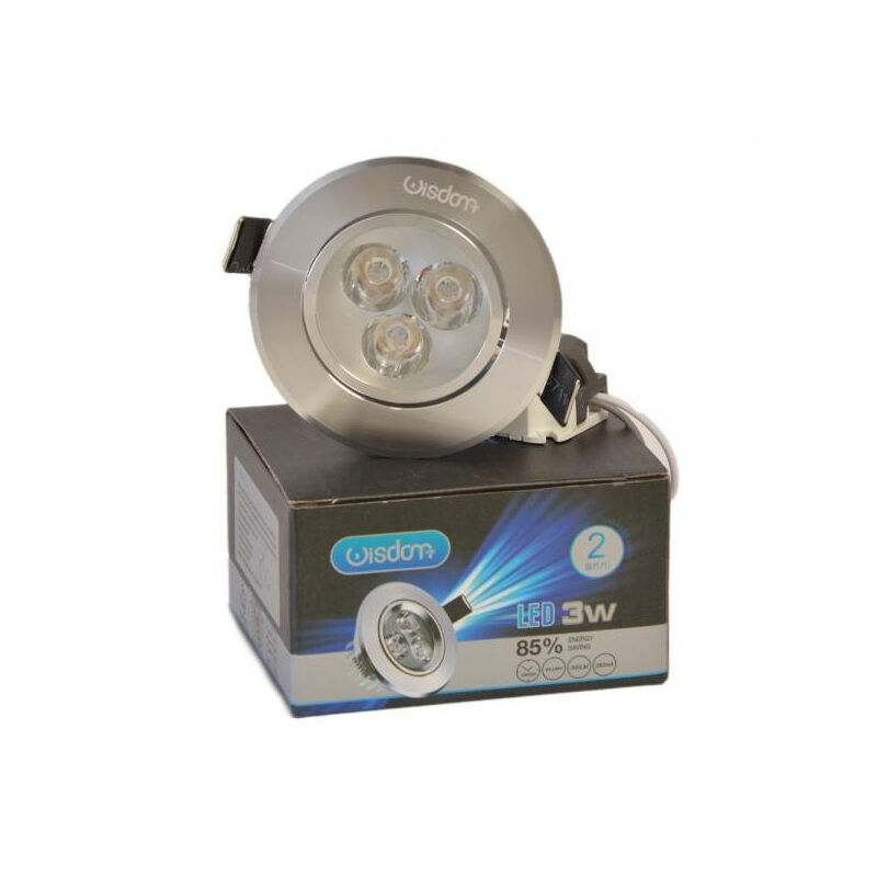 foto del prodotto trade shop traesio wisdom faretto faro a led da 1w fino a 24w a incasso con molla luce calda fredda wisdom bianco caldo 3 watt