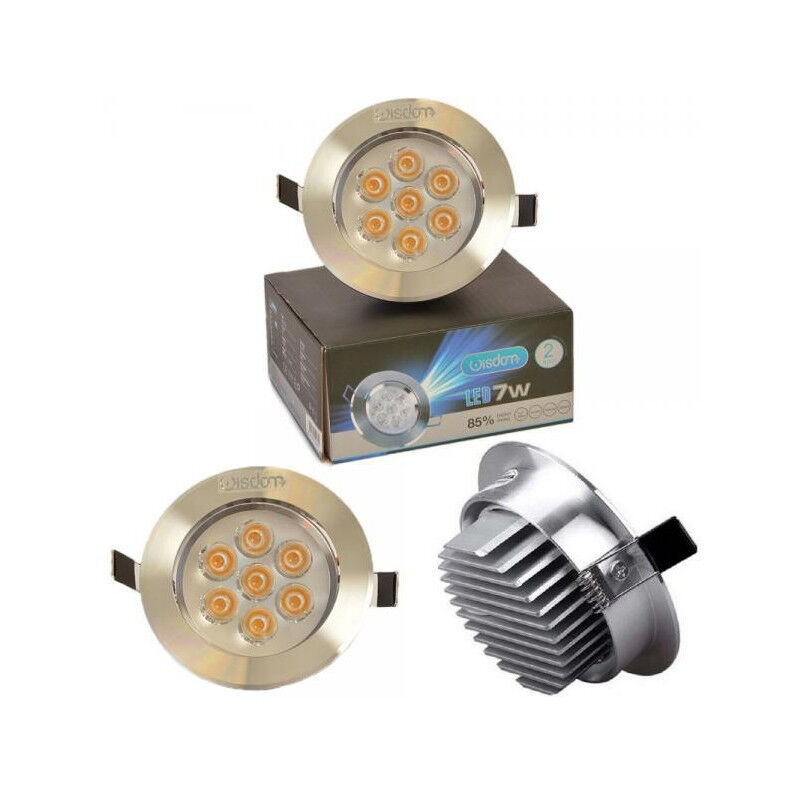 foto del prodotto trade shop traesio wisdom faretto faro a led da 1w fino a 24w a incasso con molla luce calda fredda wisdom bianco caldo 7 watt