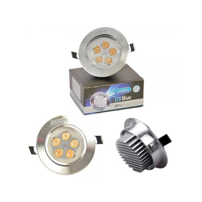 foto del prodotto trade shop traesio wisdom faretto faro a led da 1w fino a 24w a incasso con molla luce calda fredda wisdom bianco freddo 5 watt