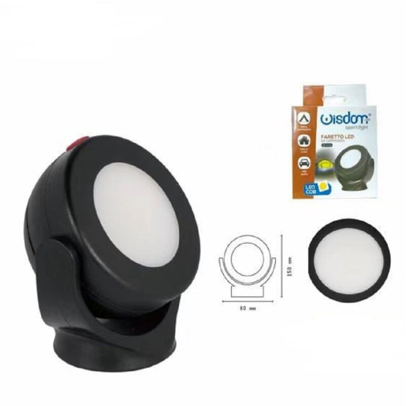 foto del prodotto trade shop traesio wisdom faretto led cob da campeggio casa auto lampada portatile con magnete dt 2110 