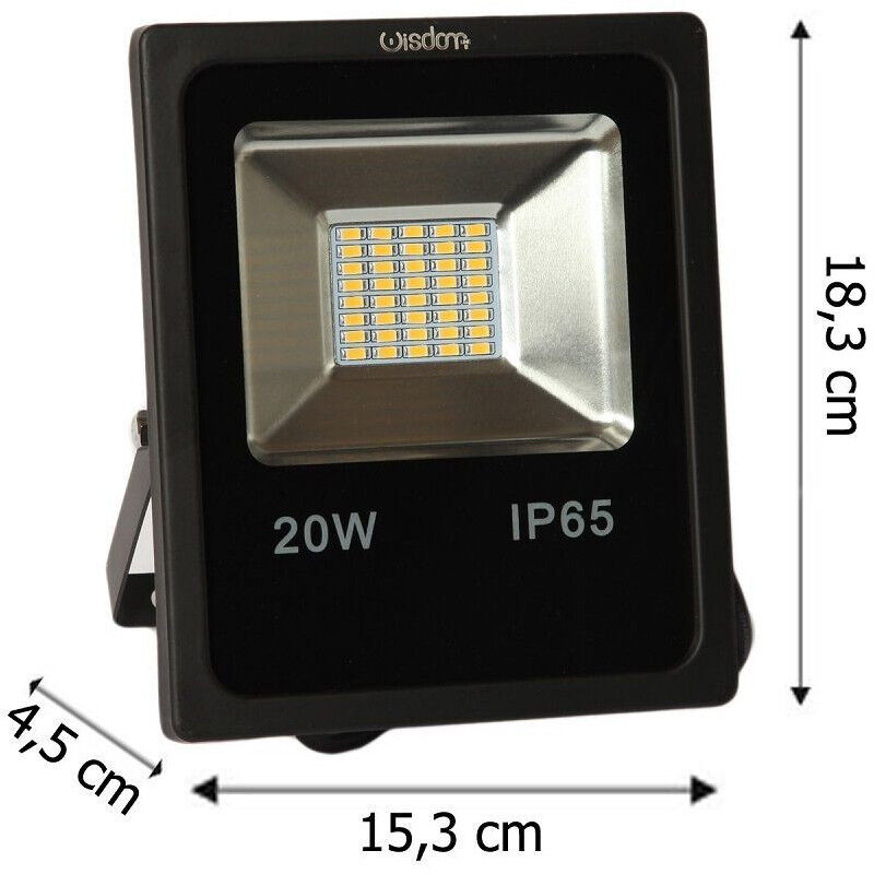 foto del prodotto trade shop traesio wisdom faro professionale a led 5730 per esterno ip65 wisdom 20w 1700 lumen 120 gradi bianco caldo 