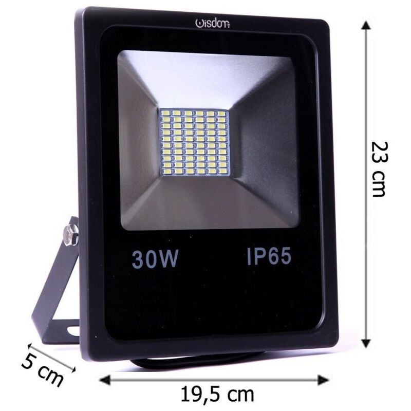 foto del prodotto trade shop traesio wisdom faro professionale a led 5730 per esterno ip65 wisdom 30w 2 effettivi bianco caldo 