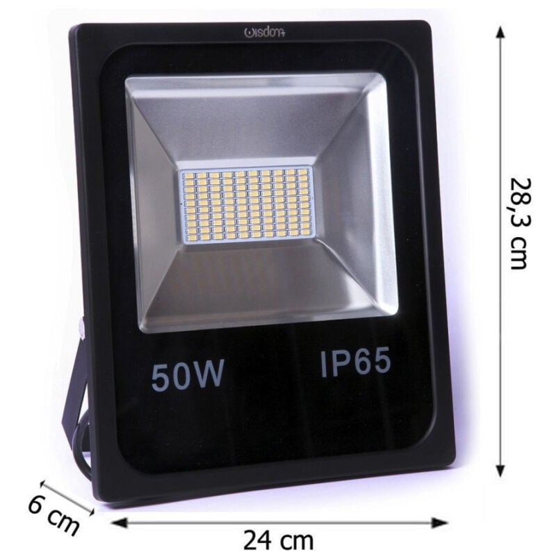 foto del prodotto trade shop traesio wisdom faro professionale a led 5730 per esterno ip65 wisdom 50w 2 effettivi bianco caldo 