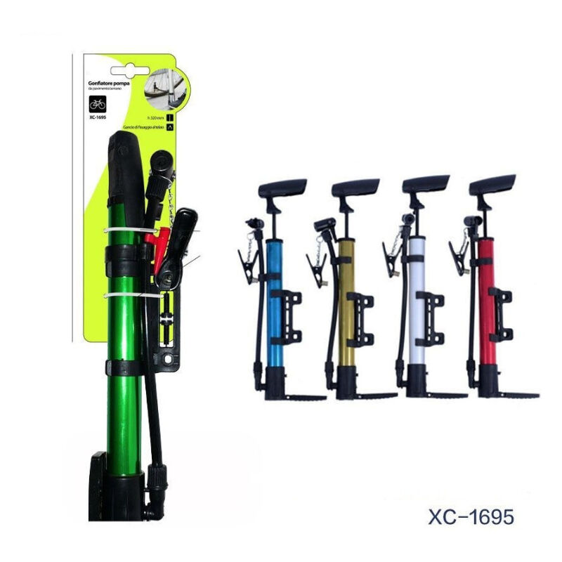 foto del prodotto trade shop traesio wisdom gonfiatore da pavimento o a mano portatile in lega di alluminio 320 mm xc 1695 