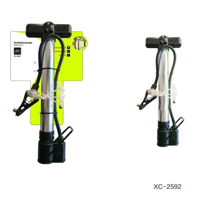 foto del prodotto trade shop traesio wisdom gonfiatore pompa manuale da pavimento portatile per ruote bici biciclette xc2592 
