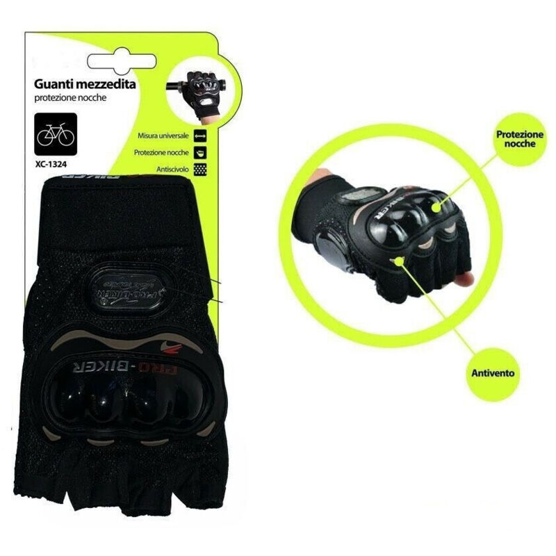 foto del prodotto trade shop traesio wisdom guanti mezzedita protezione nocche universali per moto bici bicicletta xc 1324 
