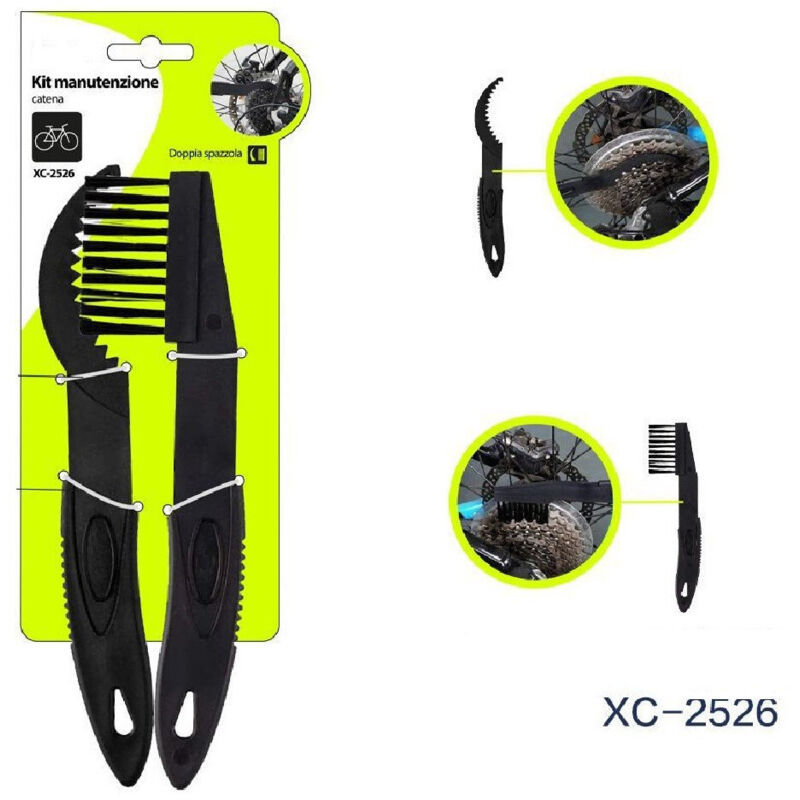 foto del prodotto trade shop traesio wisdom kit 2 spazzole pennello pulizia manutenzione catena pignoni volano bici xc 2526 