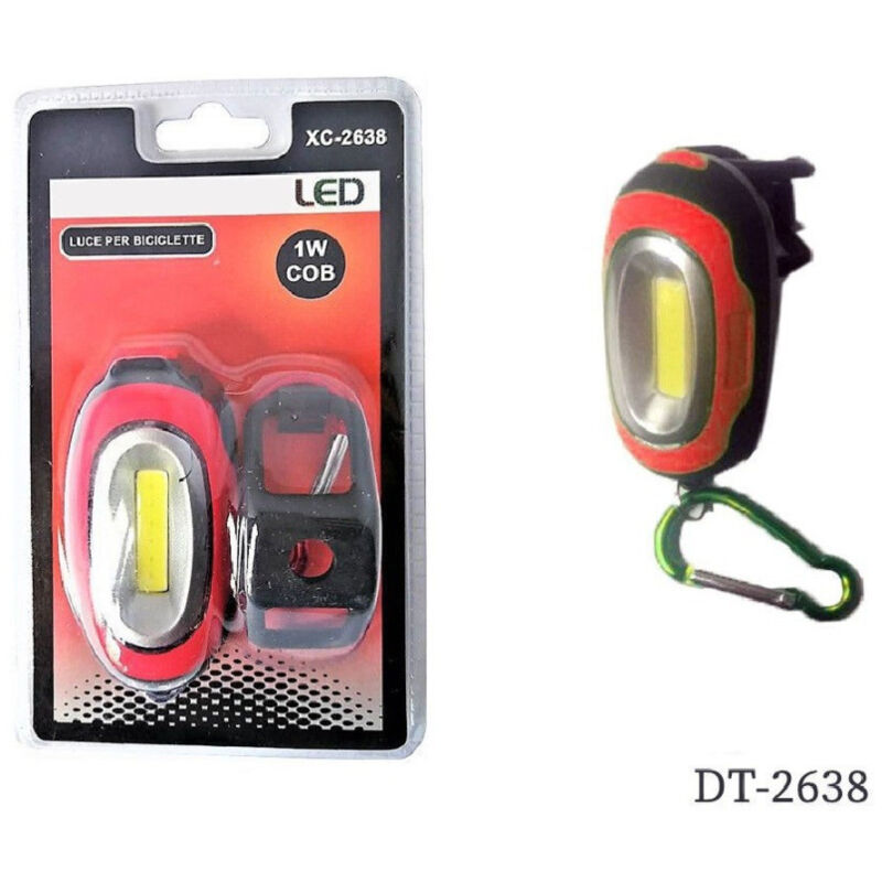 foto del prodotto trade shop traesio wisdom luce faro fanale led 1 watt cob per bicicletta bici ciclismo sicurezza dt 2638 