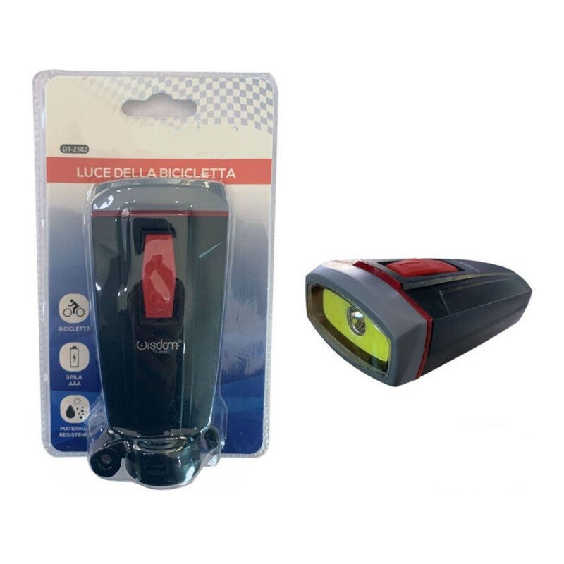 foto del prodotto trade shop traesio wisdom luce per bici bicicletta con supporto torcia anteriore illuminazione dt 2182 
