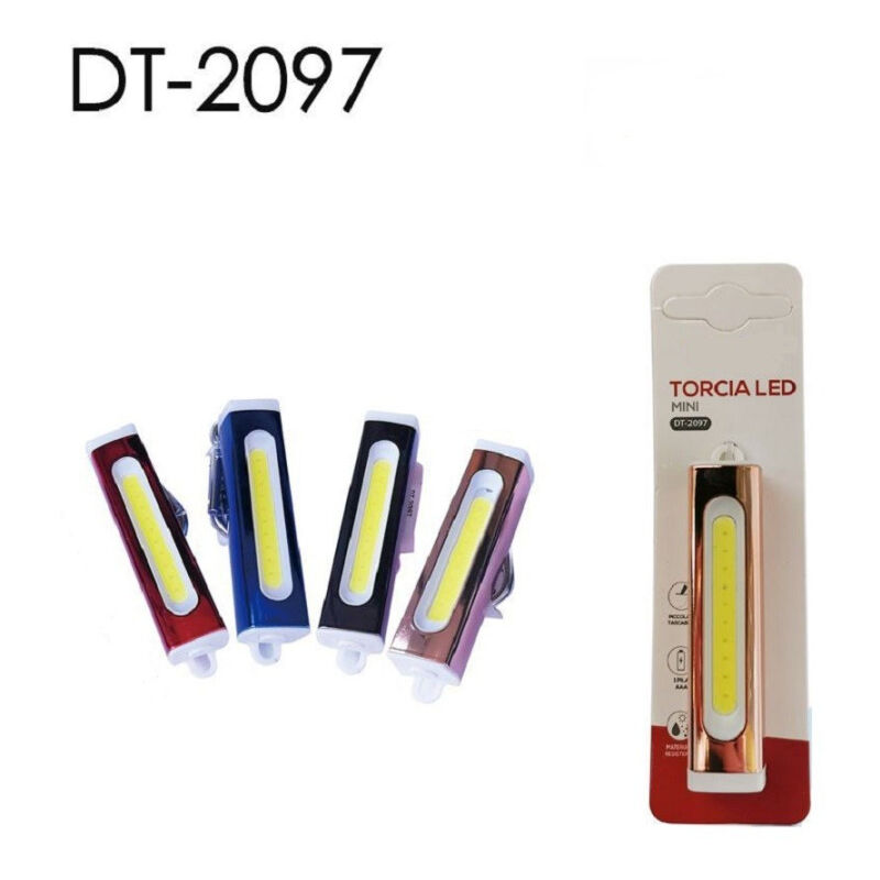 foto del prodotto trade shop traesio wisdom mini torcia led cob in alluminio portachiavi tascabile ip20 vari colori dt 2097 