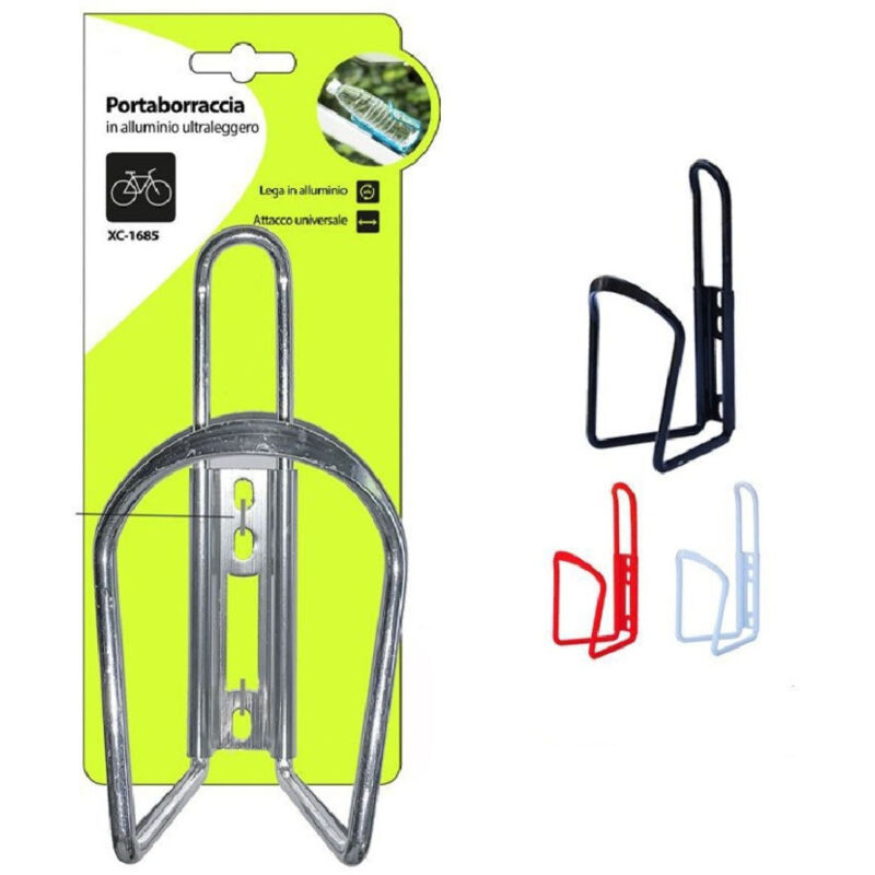 foto del prodotto trade shop traesio wisdom portaborraccia in alluminio per bicicletta attacco universale colori vari xc 1685 