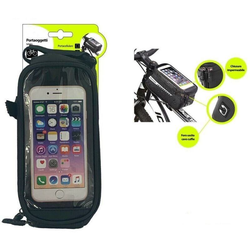 foto del prodotto trade shop traesio wisdom portacellulare smartphone oggetti impermeabile per telaio bici bicicletta xc2652 