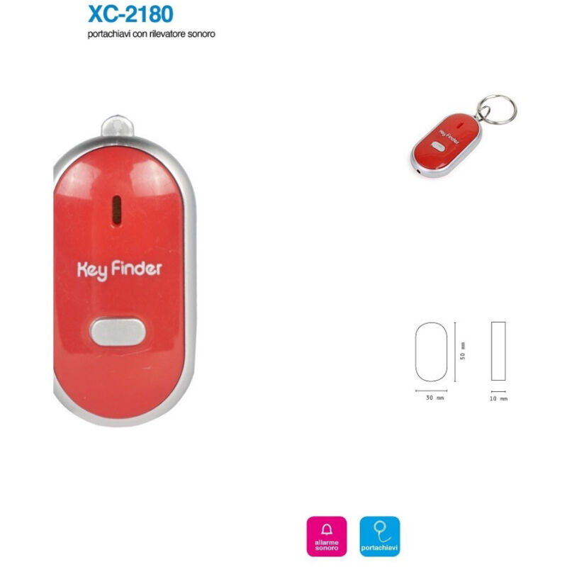 foto del prodotto trade shop traesio wisdom portachiavi con rilevatore sonoro allarme indicatore led trova chiavi casa xc2180 