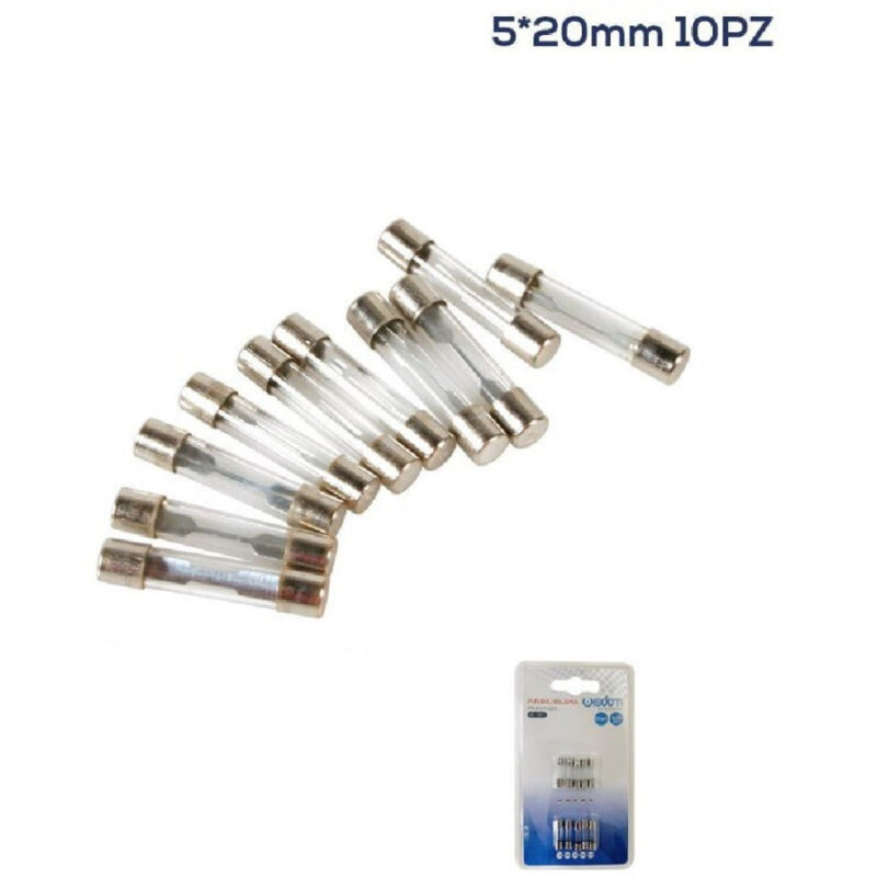 foto del prodotto trade shop traesio wisdom set 10 micro fusibili bilama in vetro assortiti 12 32v 1a 2a 3a 5a 6.3a xc 1311 
