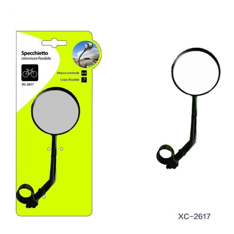 foto del prodotto trade shop traesio wisdom specchietto retrovisore corpo flessibile attacco universale bicicletta xc 2617 