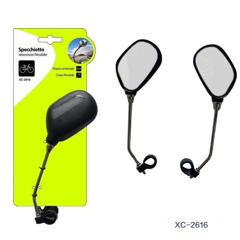foto del prodotto trade shop traesio - wisdom - specchietto retrovisore flessibile attacco universale per bici bicicletta xc2616 -