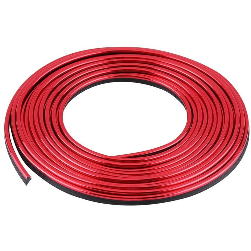 foto del prodotto trade shop traesio - wisdom - striscia profilo decorativa adesivo cromato cromata rosso ws1180 interno auto -