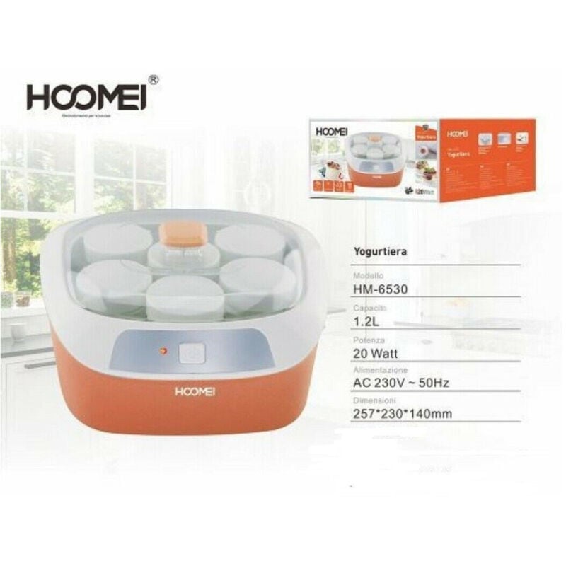 foto del prodotto trade shop traesio yogurtiera elettrica 6 vasetti macchina yogurt frutta dolci gelato hoomei hm6530 