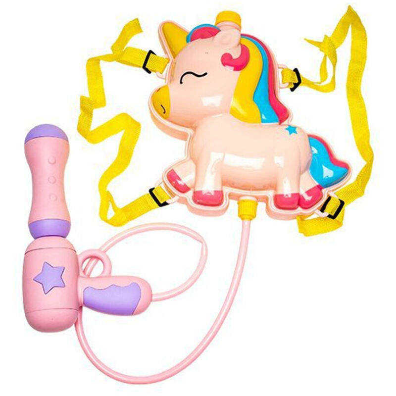 foto del prodotto trade shop traesio zaino pistola spara acqua per bambini gioco serbatoio da 2 lt estate unicorno 6726038 