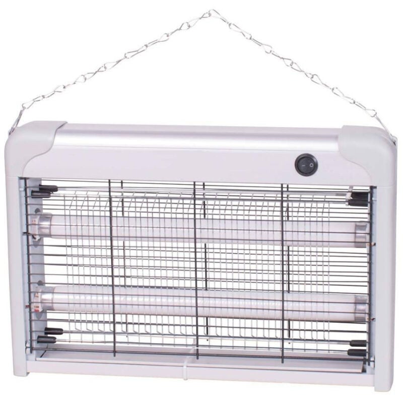 foto del prodotto trade shop traesio zanzariera elettrica slim anti zanzare mosche 2 lampade uv led 20w 39 x 26 x 6cm 
