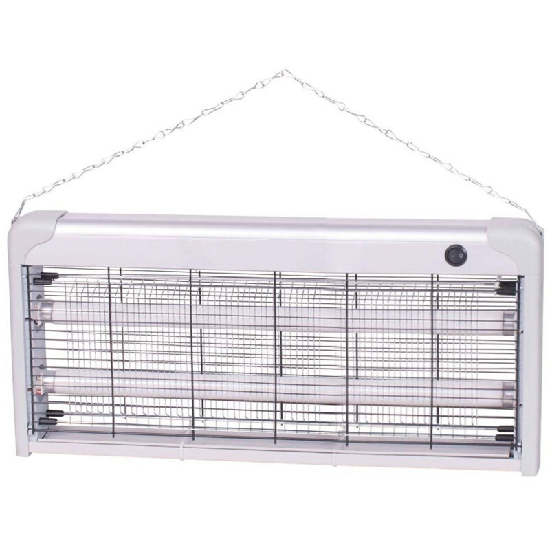 foto del prodotto trade shop traesio zanzariera elettrica slim anti zanzare mosche 2 lampade uv led 30w 50 x 26 x 6cm 