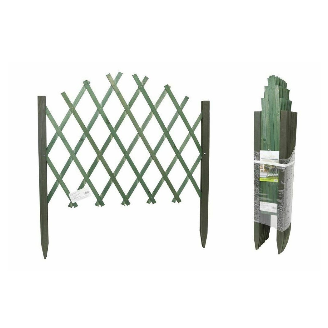 foto del prodotto trade shop traliccio in legno rete estensibile verde rampicanti staccionata 117x65cm 219840 