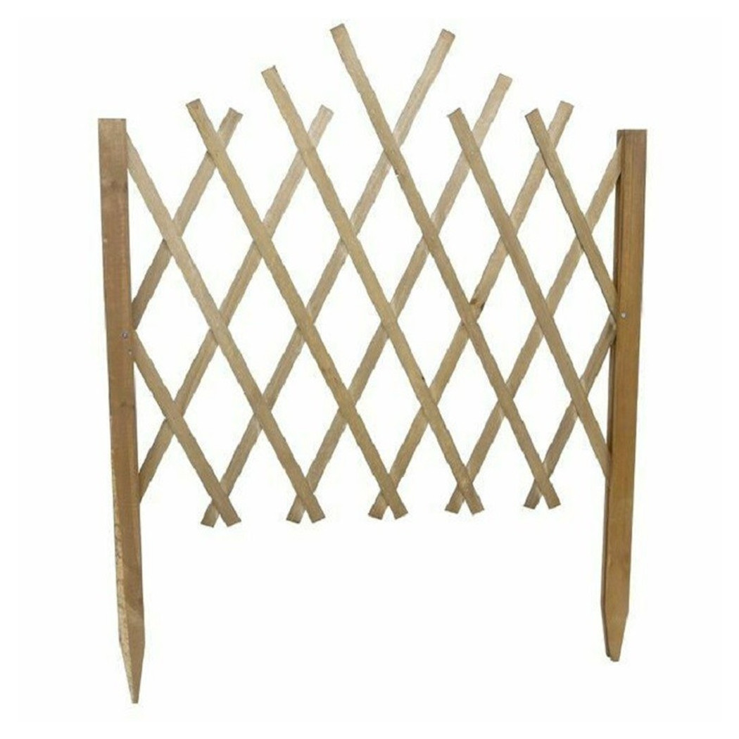 foto del prodotto trade shop traliccio legno rete estensibile naturale rampicanti staccionata 117x65cm 219841 
