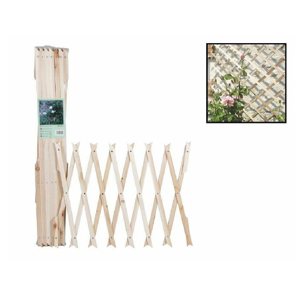 foto del prodotto trade shop traliccio legno rete estensibile piante rampicanti staccionata 100x200 cm 206429 
