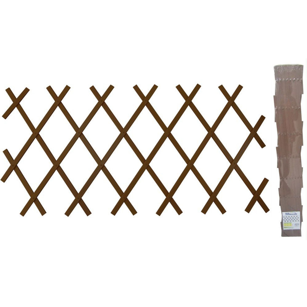 foto del prodotto trade shop traliccio rete in vimini bamboo 100x200cm estensibile marrone piante rampicanti 