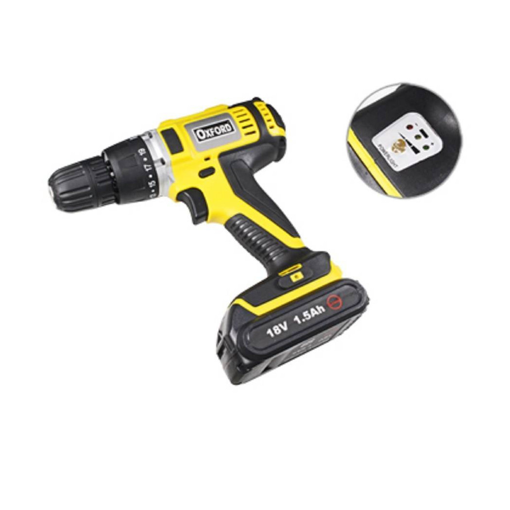 foto del prodotto trade shop trapano avvitatore cordless doppia batteria a litio 18v led indicatore batteria 