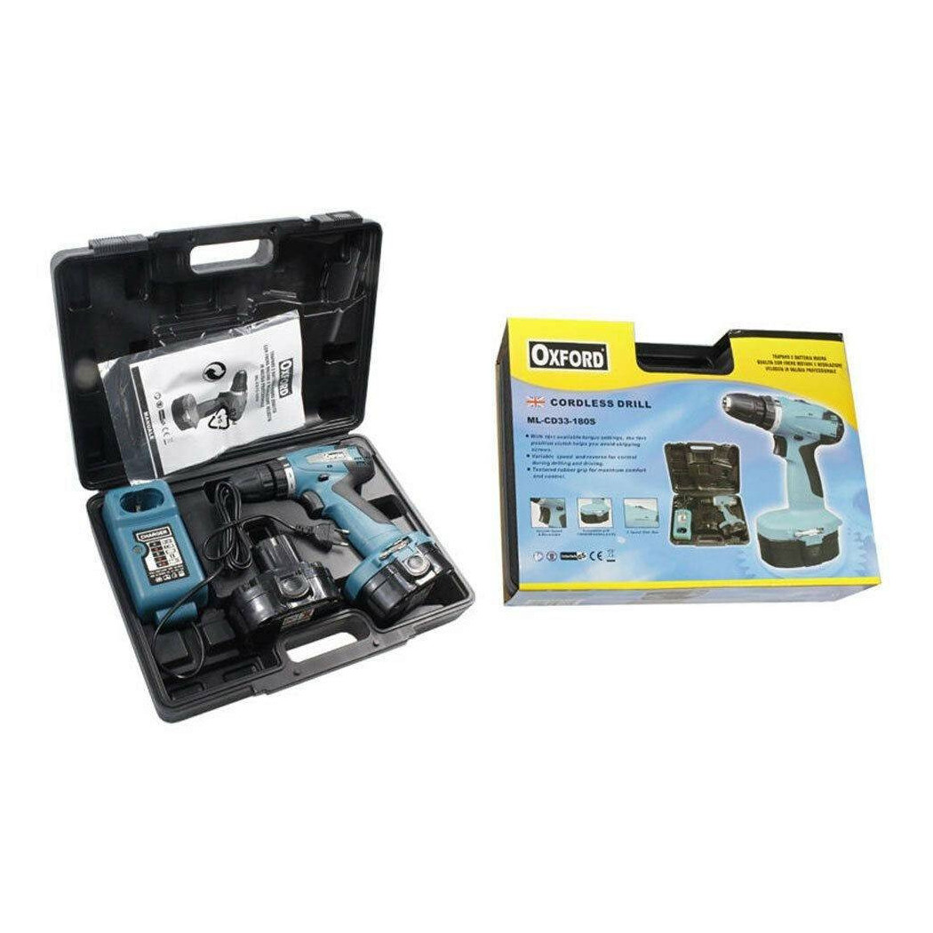 foto del prodotto trade shop trapano avvitatore doppia batteria 18v ricaricabile reversibile mandrino 10 mm 
